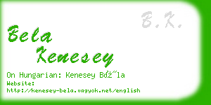 bela kenesey business card